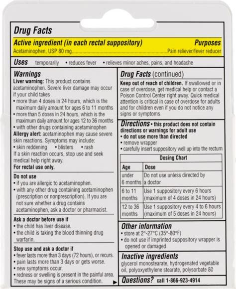 Acetaminophen Suppository Dose Chart Warehouse Sale | www.elevate.in