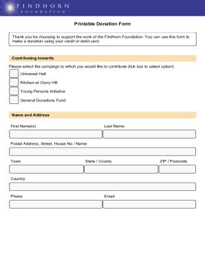 Fillable Online Printable Donation Form Findhorn Foundation Fax Email