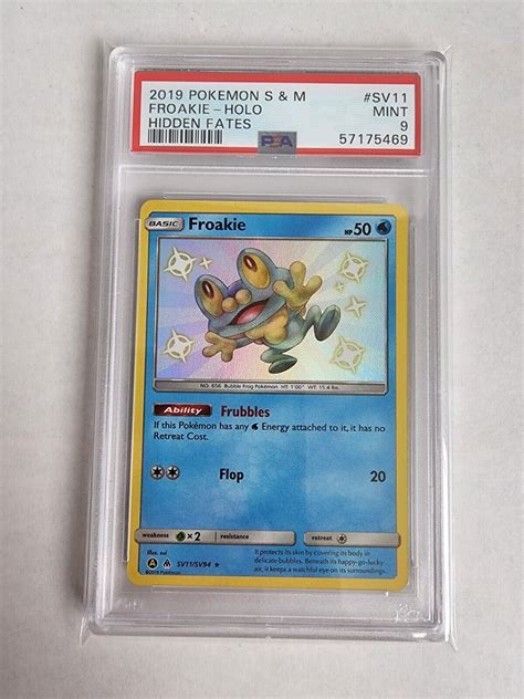 Pokemon Sun Moon Hidden Fates Shiny Froakie Holo Rare Sv Psa