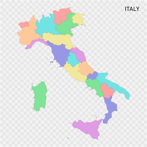 Premium Vector Isolated Colored Map Of Italy