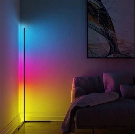 Напольная угловая RGB лампа RGB светодиодный LED торшер лампа с пультом ...