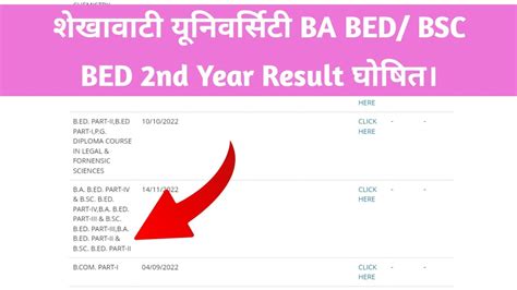 Shekhawati University BA BED BSC BED 2nd Year Result 2022 Kaise Dekhe