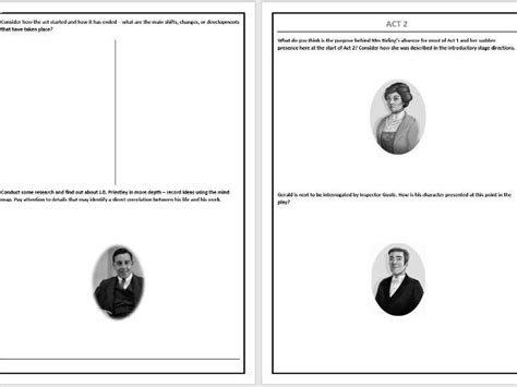 An Inspector Calls Workbook Teaching Resources