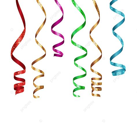 Party Streamer Clipart Hd Png Realistic Shiny Colorful Party Streamers Isolated On White