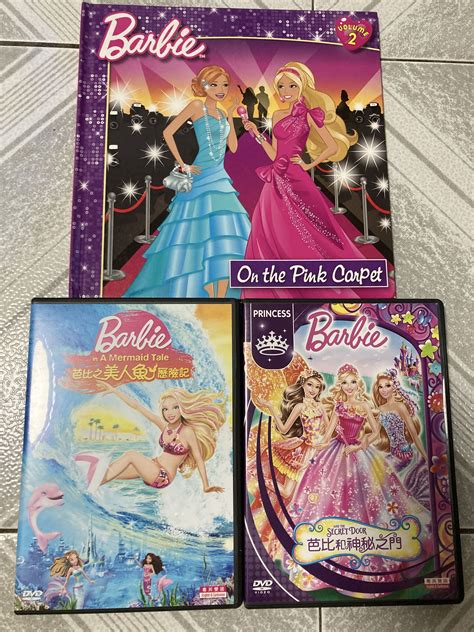 Barbie系列dvd 兩隻及英文書1本 興趣及遊戲 音樂樂器 And 配件 音樂與媒體 Cd 及 Dvd Carousell