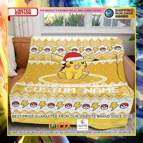 HOT Pokemon Pikachu Christmas Custom Luxury Blanket Express Your Unique Style With BoxBoxShirt