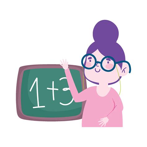 teacher woman with blackboard school math lesson cartoon 13263271 ...