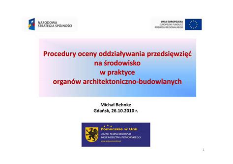 Pdf Procedury Oceny Oddzia Ywania Przedsi Wzi Na Rodowisko W