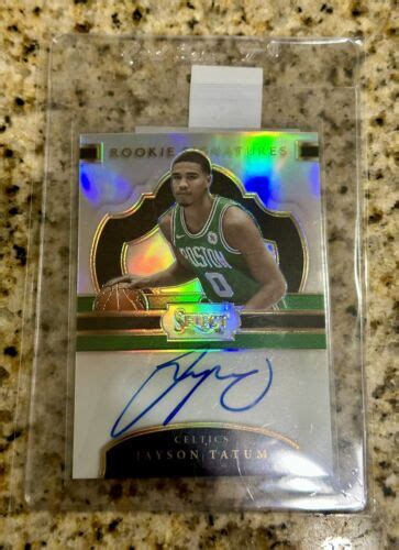 Panini Select Silver Prizm Jayson Tatum Rc Rookie On Card Auto