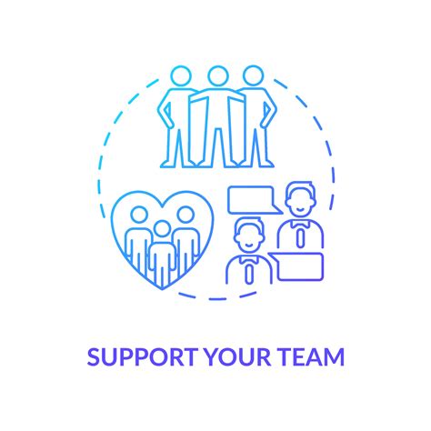 Support team blue gradient concept icon. Communication management
