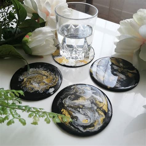 Homemade Coasters With Acrylic Painting And Resin R PourPainting