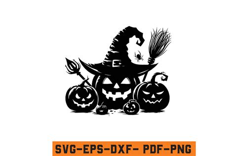 Halloween Witch Hat Pumpkin Vector File Graphic By Craftabledesign