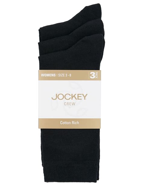 Jockey Woman Fashion Crew Sock 3 Pack Black Socks