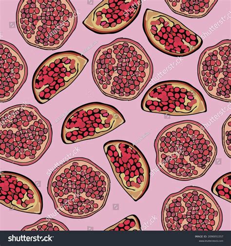 Vector Drawn Tropic Fruits Pattern Ripe Exotic Royalty Free Stock