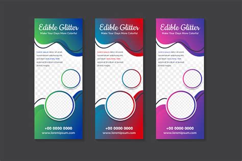 Template Desain Gulung Bisnis Glitter Yang Dapat Dimakan Xstand Tata