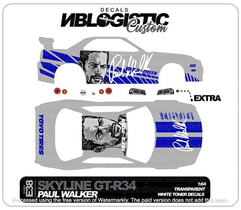 Scale Skyline R Custom Universal Waterslide Decal For Hot Wheels