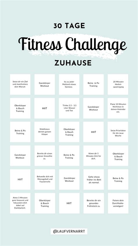 30 Tage Fitness Challenge Zuhause Guide And Trainingsplan