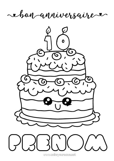 Coloriage n198 Bougie Gâteau Anniversaire