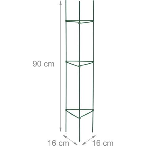 Relaxdays Tuteur à tomates lot de 4 HxLxP 90x16x16 cm pour plantes