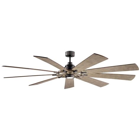 Kichler Gentry Xl In Anvil Iron Led Indoor Outdoor Ceiling Fan With