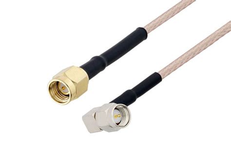 Sma Male To Sma Male Right Angle Cable Using Rg Coax With Heatshrink