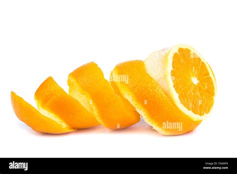 Peeled Orange In Spiral Shape Stock Photo Alamy