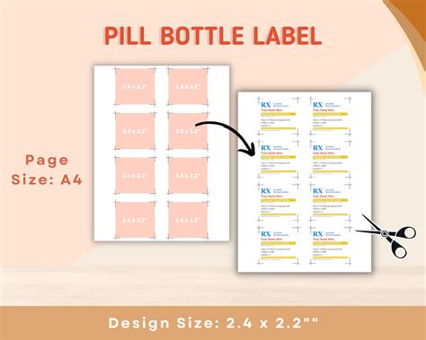 Editable Rx Label Template Pill Bottle Label Prescription Etsy