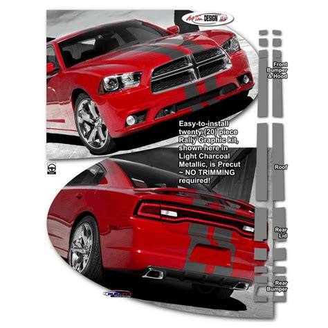 Atd Rally Stripe Graphic Kit For 2015 24 Dodge Charger