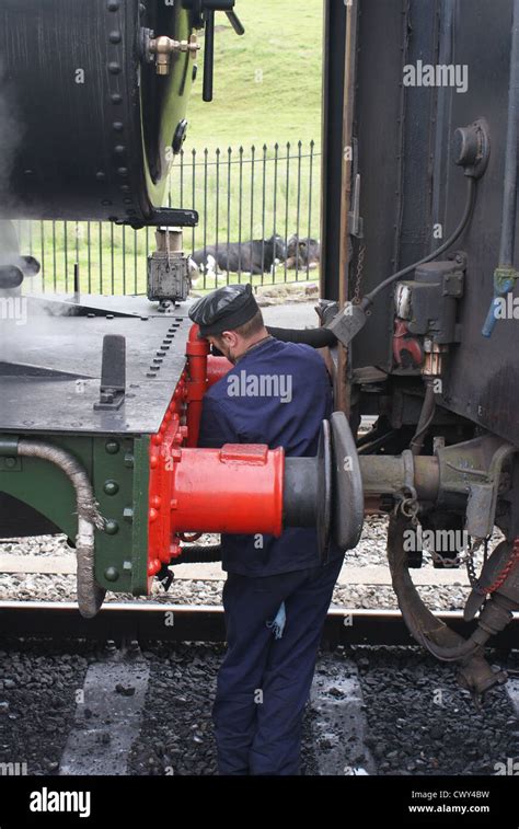 Coupling Carriages To A Steam Engine At The Steam Preservation Railway