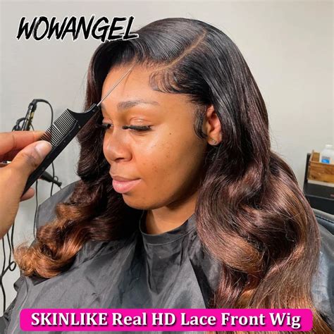 WOWANGEL 13x6 HD Lace Frontal Wig 1B30 Highlight Body Wave Wigs