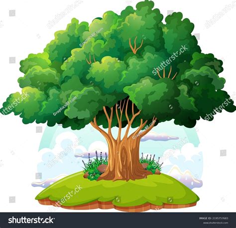 Big Tree Isolated Cartoon Illustration Stock Vector Royalty Free