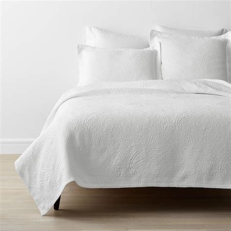 The Company Store Hillcrest Cotton Matelasse White Floral King Coverlet 50172q K White The