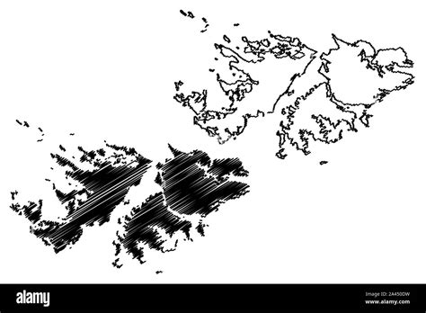 Islas Malvinas Territorio Británico de Ultramar Reino Unido mapa