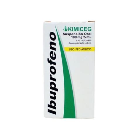 Ibuprofeno Jarabe Pediatrico 100Mg 5Ml X 60Ml Kimiceg Farmadon La