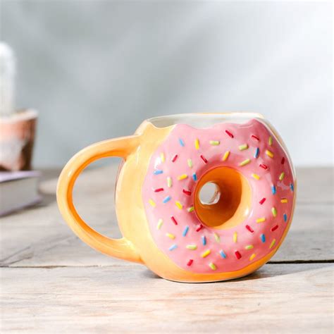 Donut Mug Strawberry Glazed Fun And Functional Mug For Tea Lovers