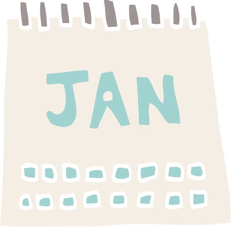 cartoon doodle calendar showing month of january 12180608 Vector Art at ...