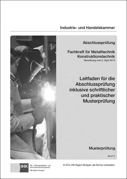 Abschlusspr Fung Fachkraft F R Metalltechnik Konstruktionstechnik