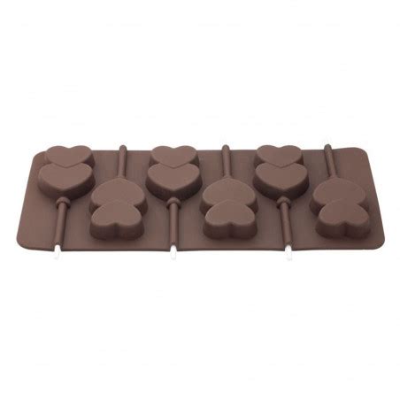 Moule à sucettes en chocolat en silicone Tala double coeur