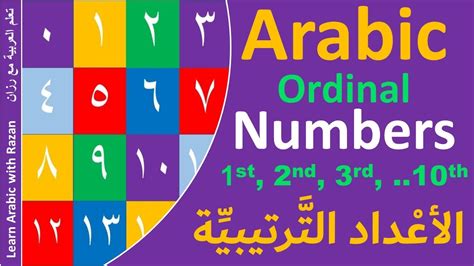 Ordinal Numbers In Arabic St Nd Rd