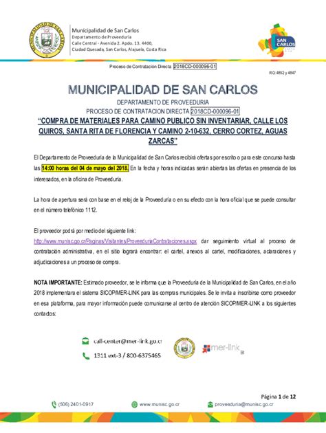 Fillable Online Documentos Y Trmites Municipalidad De San Carlos Fax