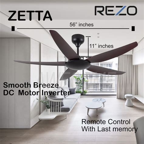 REZO ZETTA 56 42 DC Motor Remote Control Ceiling Fan Kipas Siling