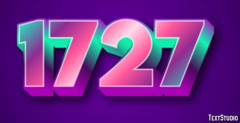 1727 Text Effect and Logo Design Number