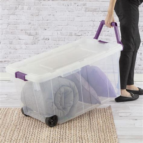 Sterilite Qt Wheeled Storage Box Sweet Plum