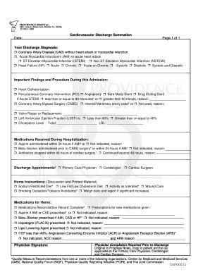 Fillable Online Support Providencehospital Cardiovascular Discharge