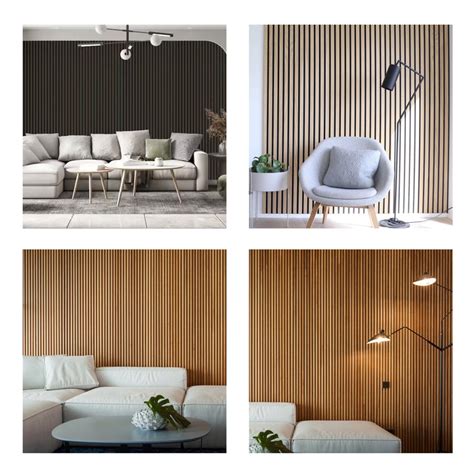 Oak Wood Slat Acoustic Panel Living Room Soundproof Wall Panel