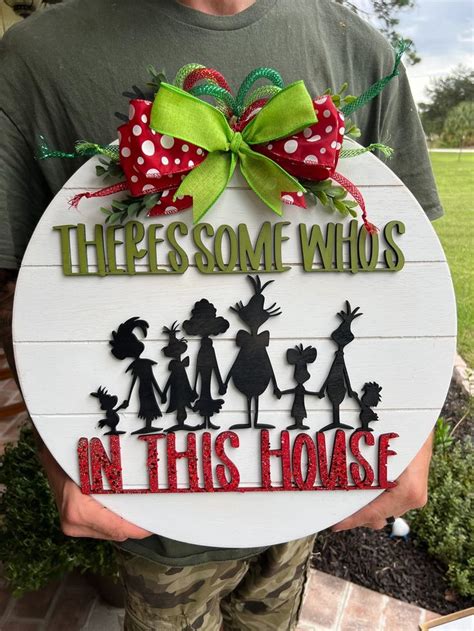 Merry Grinchmas Door Hanger Grinch Door Hanger Grinch Decor Etsy