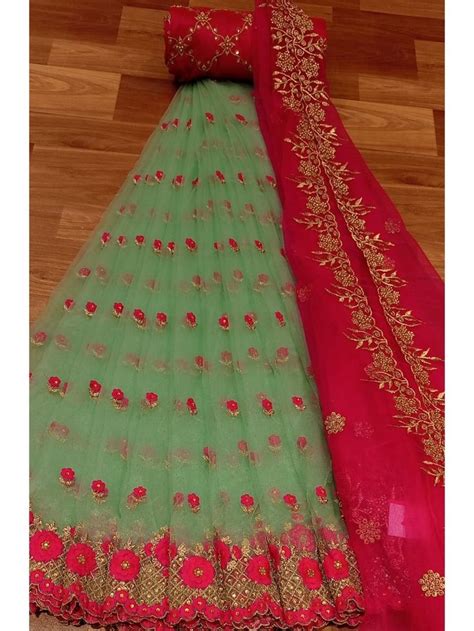 Netted Lahanga Netted Blouse Designs Half Saree Designs Lehenga Saree