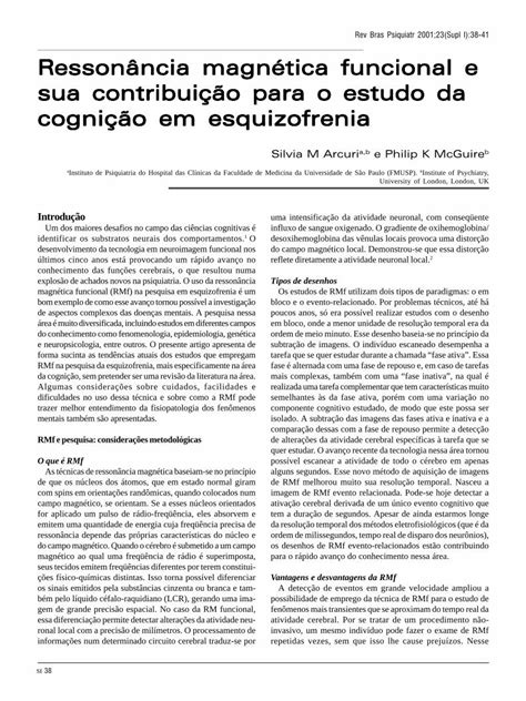 PDF Rev Bras Psiquiatr 2001 23 Supl I 38 41 Ressonância e