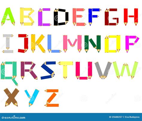 Crayon Alphabet Stock Vector Image Of Colorful Yellow 25688257