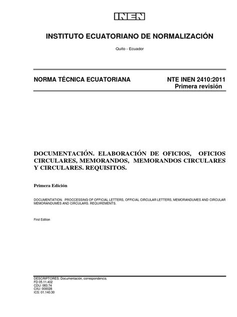 PDF Norma INEN Redaccion Oficios DOKUMEN TIPS